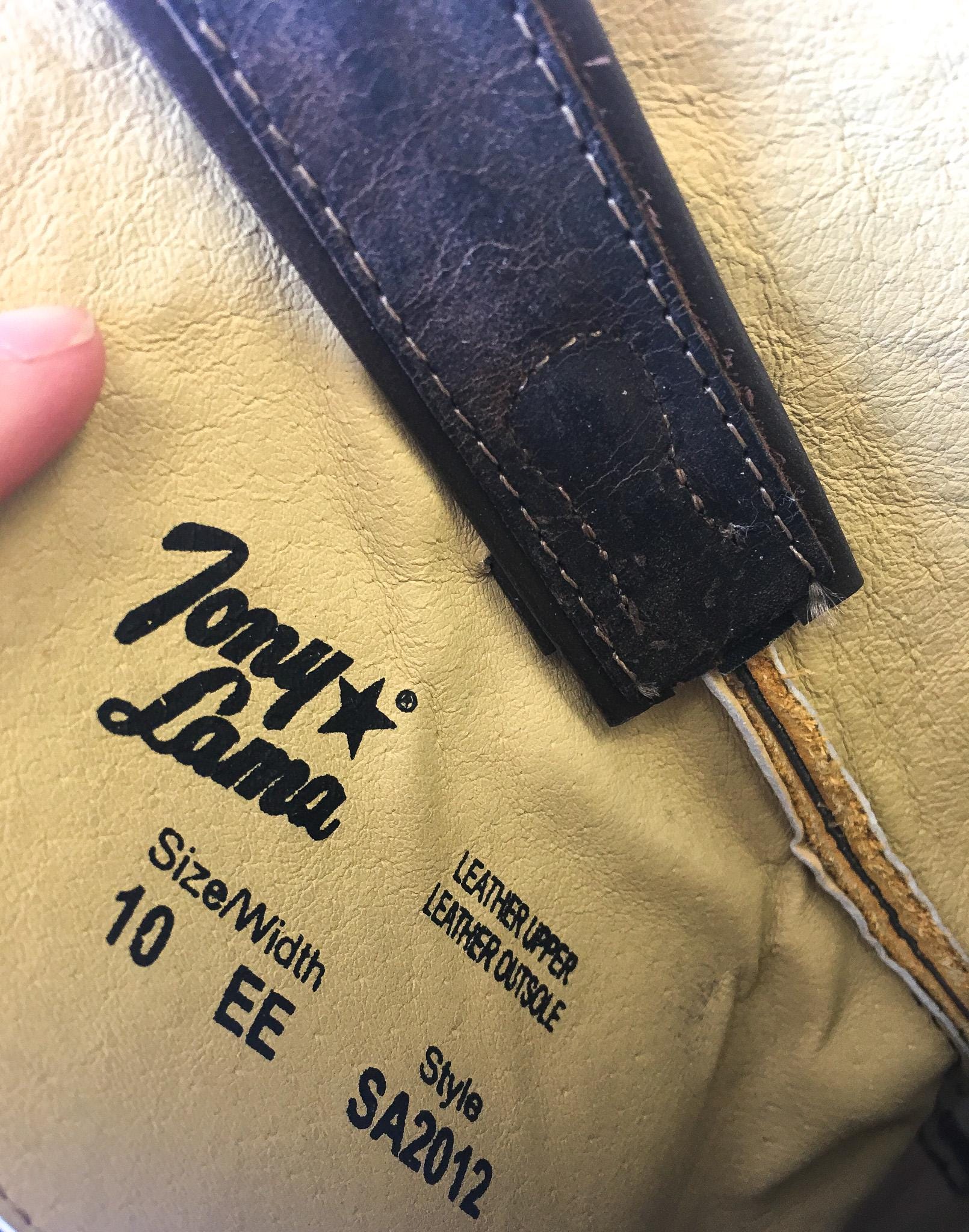 Vintage Tony Lama Asher Two-Toned Brown Exotic Leather Cowboy Boots, Style #SA2012, Sz. 10EE, Vintage Unique Western Boots