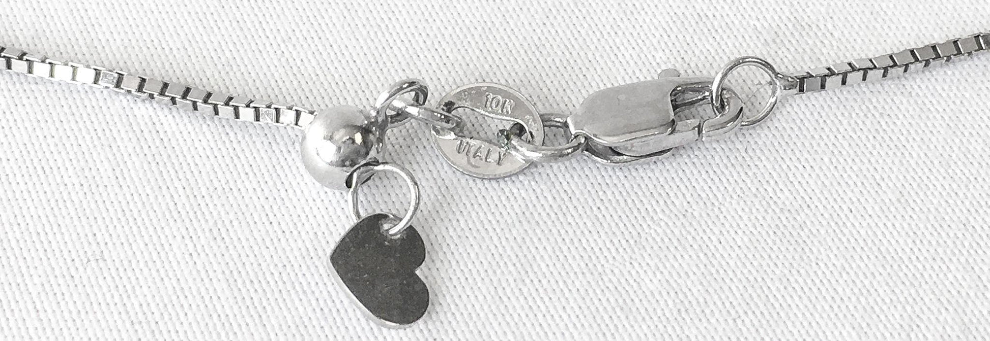 10K Italy White Gold Box Chain Necklace, Roughly 22", Roughly 1mm, Everyday Simple Dainty Unisex Layering Chain Necklace