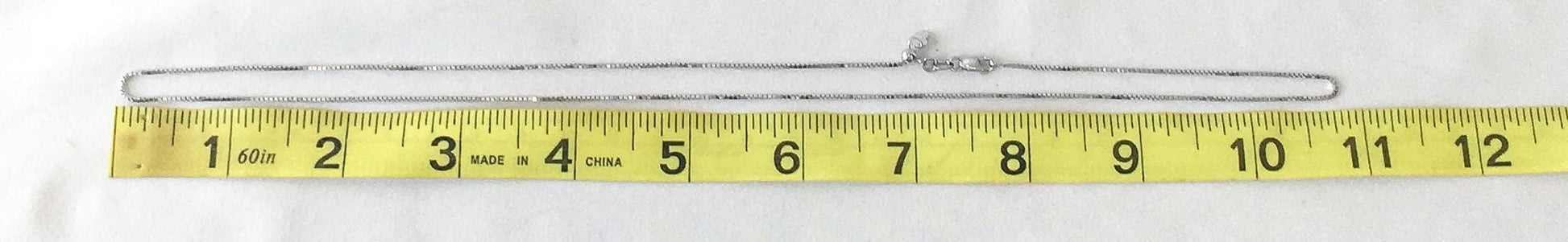 10K Italy White Gold Box Chain Necklace, Roughly 22", Roughly 1mm, Everyday Simple Dainty Unisex Layering Chain Necklace