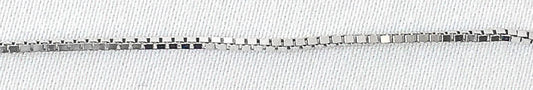 10K Italy White Gold Box Chain Necklace, Roughly 22", Roughly 1mm, Everyday Simple Dainty Unisex Layering Chain Necklace