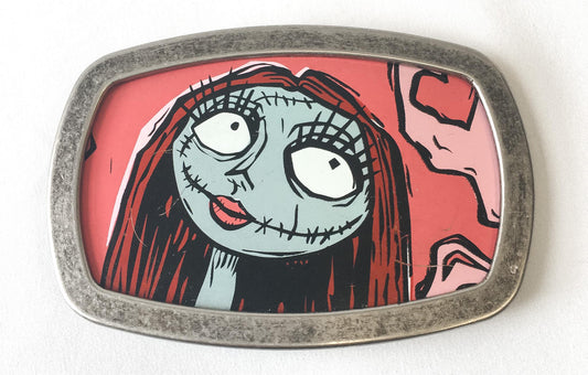 Y2K Nightmare Before Christmas Sally Pink Belt Buckle, Gothic Emo Halloween Style Belt Buckle