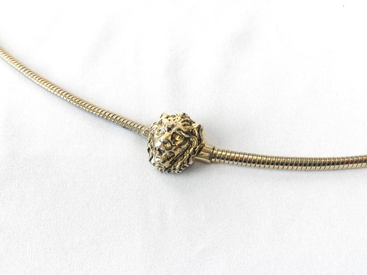 Vintage 00s Anne Klein Lion Head Gold Toned Expandable Belt