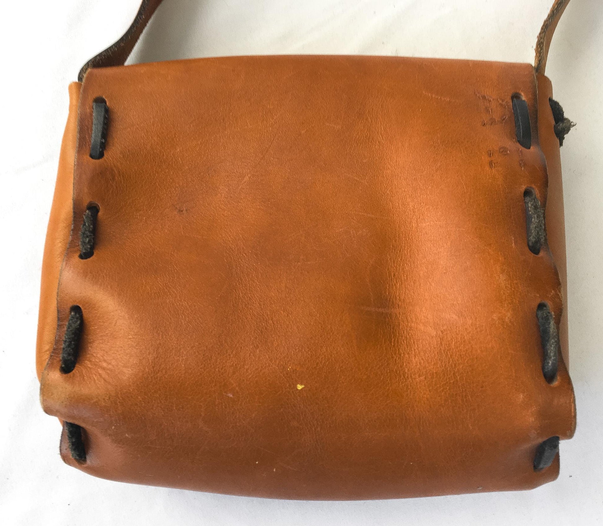 70s Handmade Woven Hand Painted Floral Leather Shoulder Bag, Vintage Boho Style Handbag