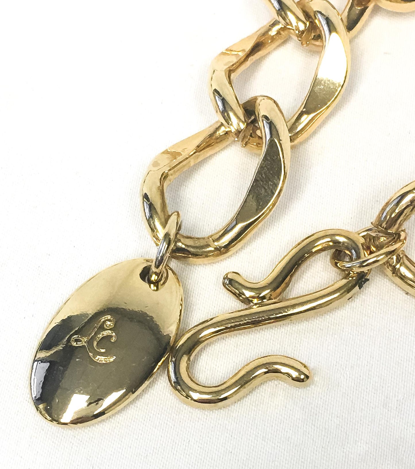 Vintage Gold Toned Metal Heavy Adjustable Cuban Chain Link Belt