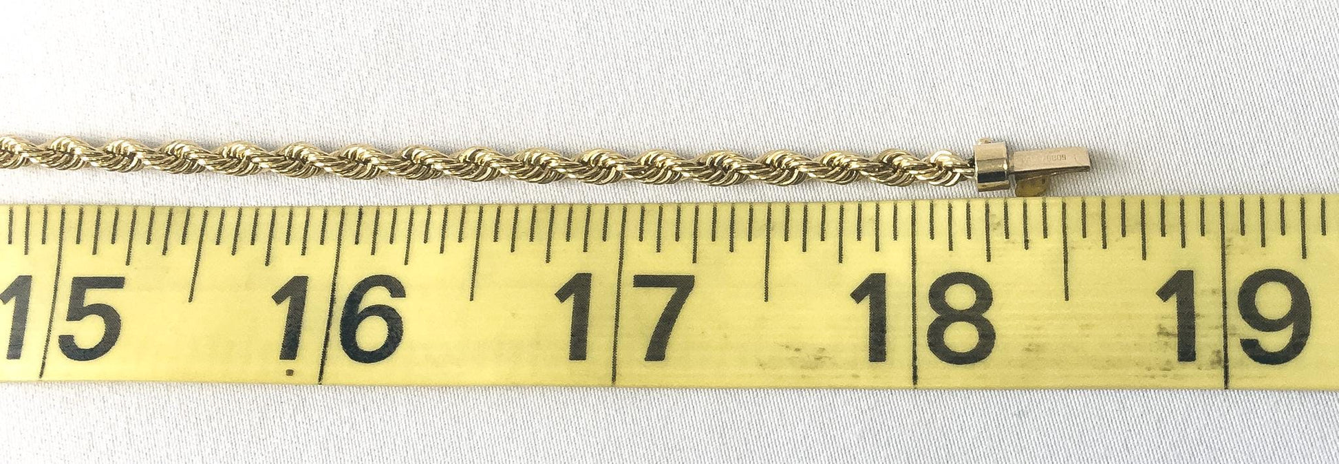 Vintage 14K Yellow Gold Rope Chain Necklace, 18.5", Roughly 3mm, Elegant Simple Layering Chain