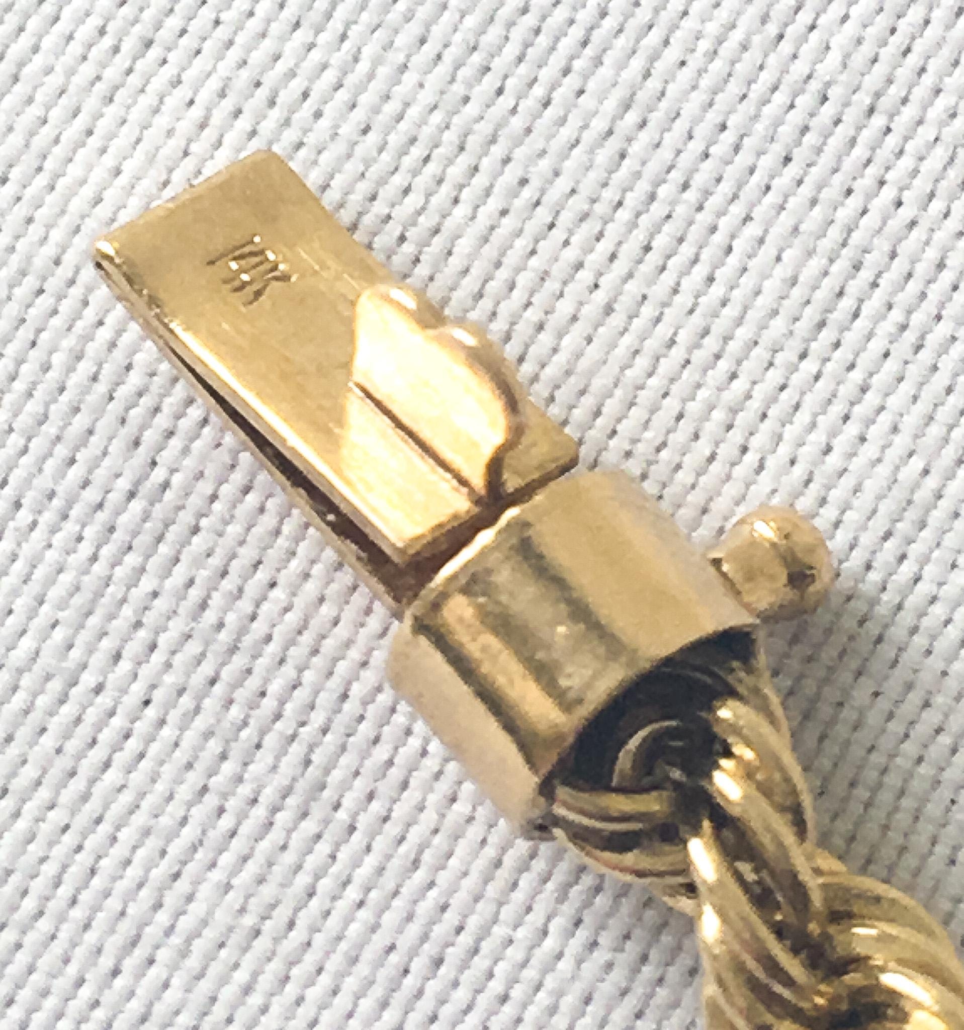 Vintage 14K Yellow Gold Rope Chain Necklace, 18.5", Roughly 3mm, Elegant Simple Layering Chain