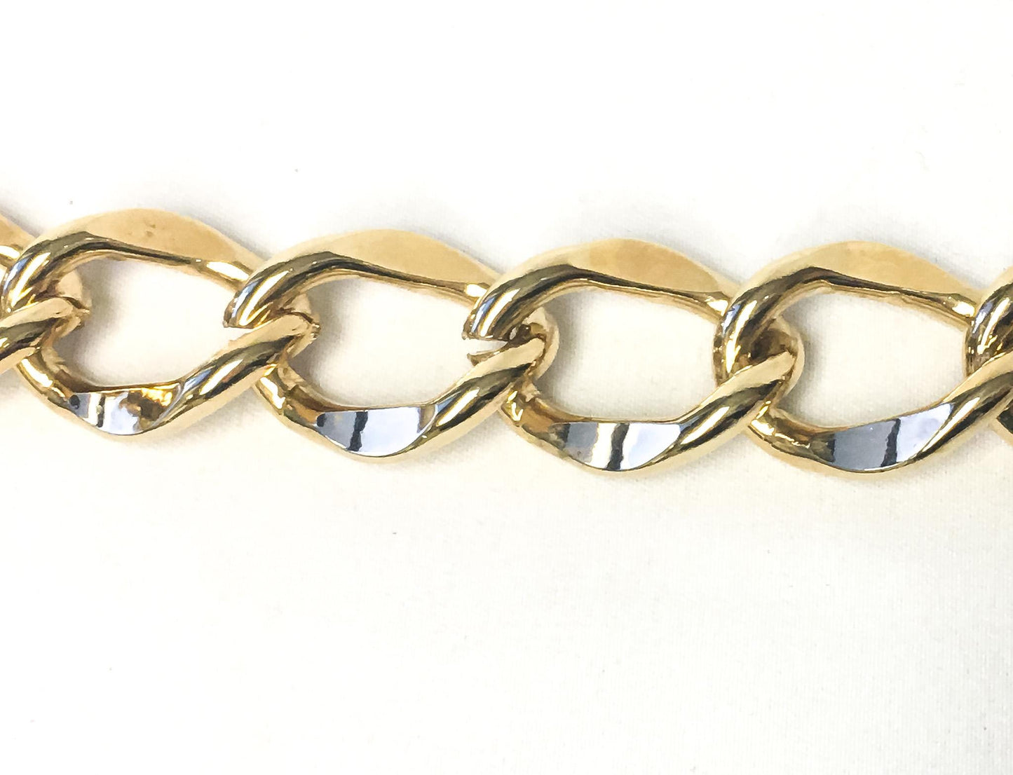 Vintage Gold Toned Metal Heavy Adjustable Cuban Chain Link Belt