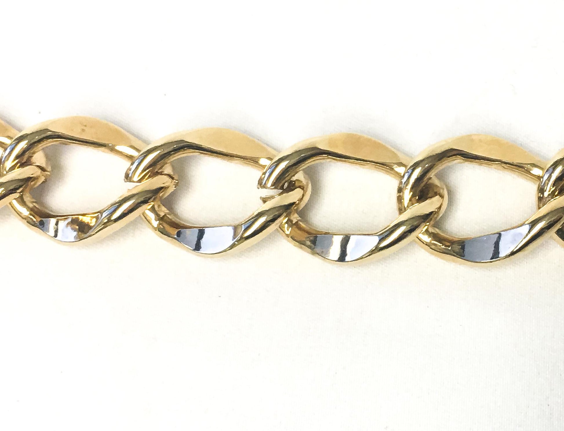 Vintage Gold Toned Metal Heavy Adjustable Cuban Chain Link Belt