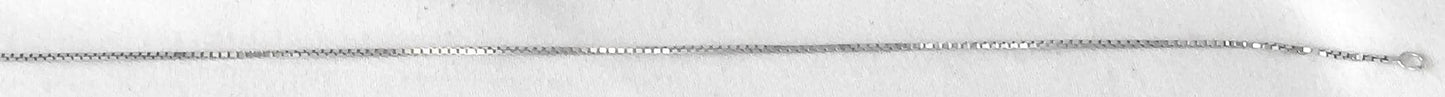 Vintage 14K White Gold Box Chain Necklace, Roughly 20", Roughly 1mm Width, Simple Everyday Unisex Layering Chain
