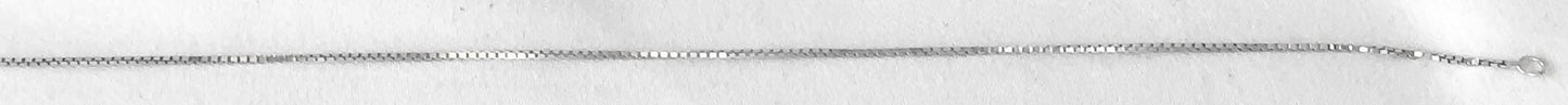 Vintage 14K White Gold Box Chain Necklace, Roughly 20", Roughly 1mm Width, Simple Everyday Unisex Layering Chain