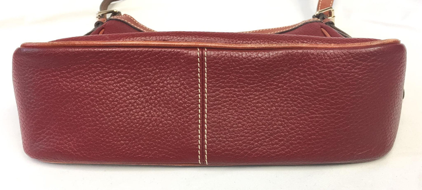 Dooney and Bourke Red Small Presley Pebbled Leather Crossbody Bag
