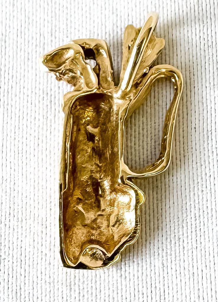 Vintage 14K Yellow Gold Michael Anthony Golf Bag with Clubs Pendant