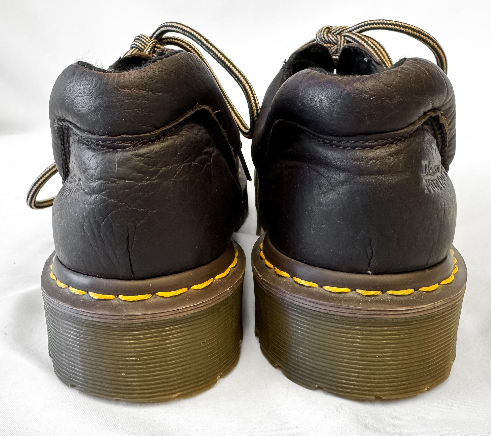 Vintage Dr. Martens Grizzly 10940 Brown Leather Lace Up Chunky Loafers, Women's Sz. 11, Men's Sz. 10, Preppy Academia Style Shoes