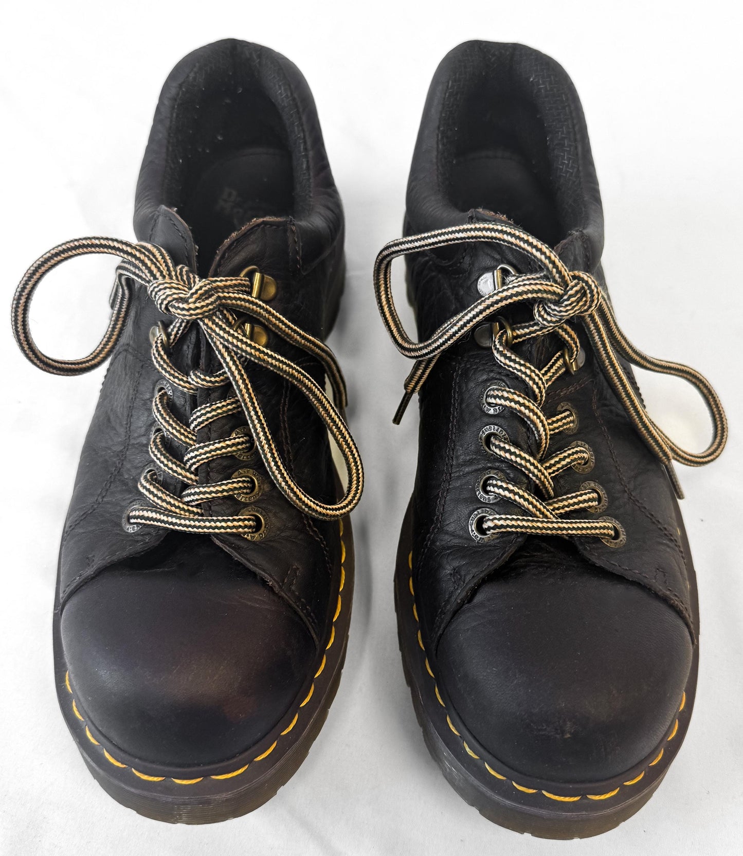 Vintage Dr. Martens Grizzly 10940 Brown Leather Lace Up Chunky Loafers, Women's Sz. 11, Men's Sz. 10, Preppy Academia Style Shoes
