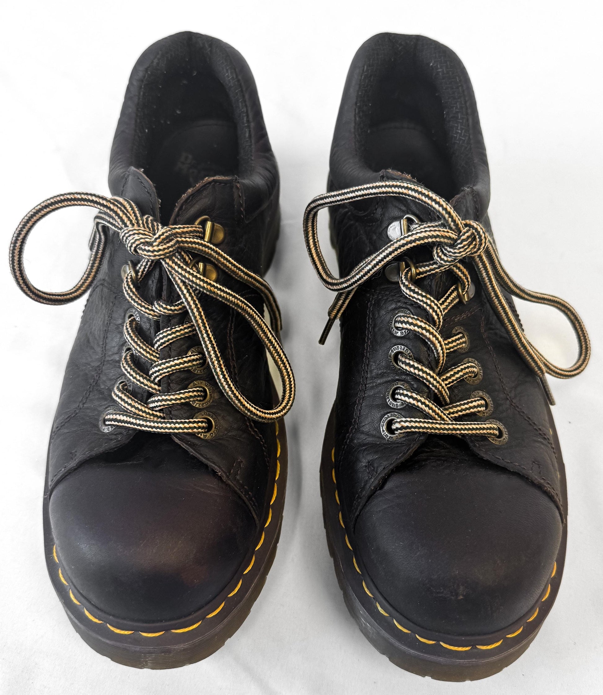 Vintage Dr. Martens Grizzly 10940 Brown Leather Lace Up Chunky Loafers, Women's Sz. 11, Men's Sz. 10, Preppy Academia Style Shoes