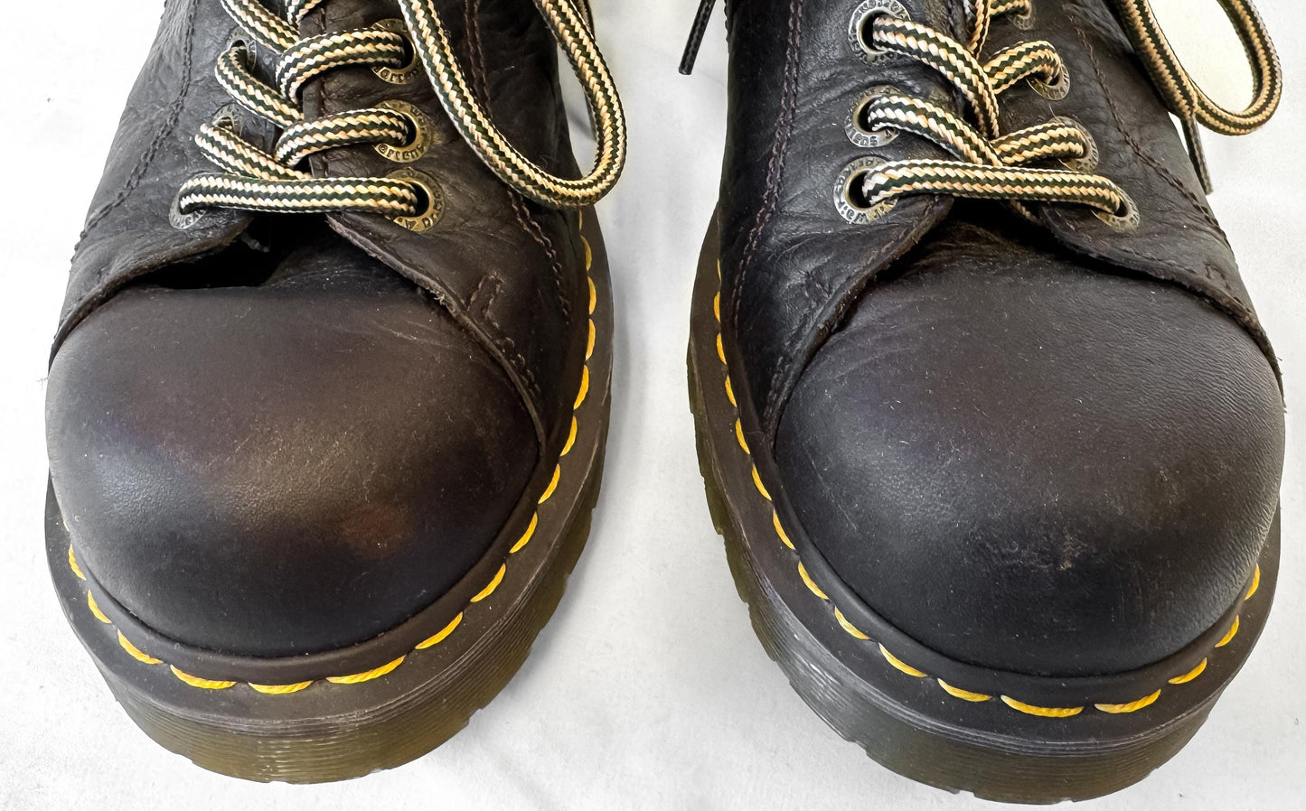 Vintage Dr. Martens Grizzly 10940 Brown Leather Lace Up Chunky Loafers, Women's Sz. 11, Men's Sz. 10, Preppy Academia Style Shoes