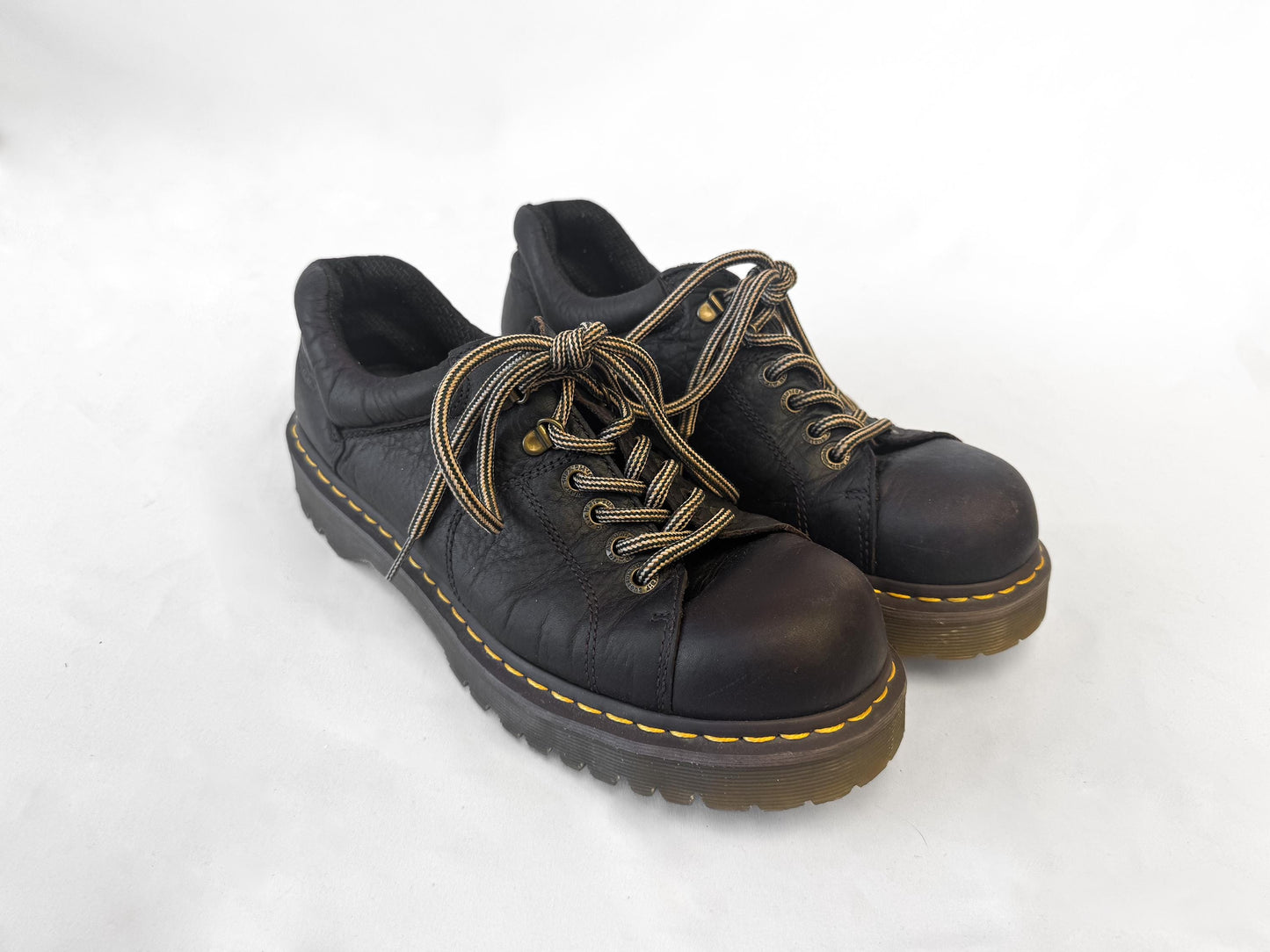 Vintage Dr. Martens Grizzly 10940 Brown Leather Lace Up Chunky Loafers, Women's Sz. 11, Men's Sz. 10, Preppy Academia Style Shoes