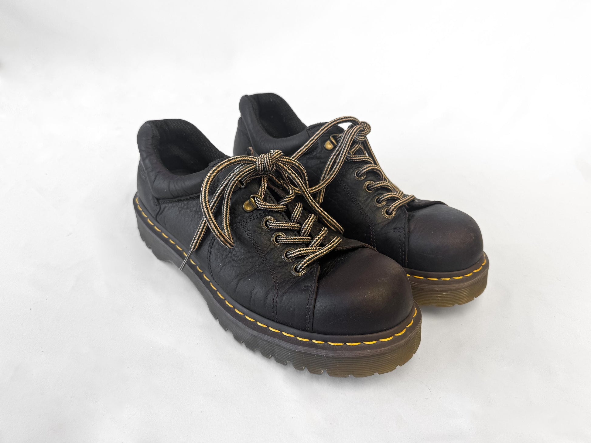 Vintage Dr. Martens Grizzly 10940 Brown Leather Lace Up Chunky Loafers, Women's Sz. 11, Men's Sz. 10, Preppy Academia Style Shoes