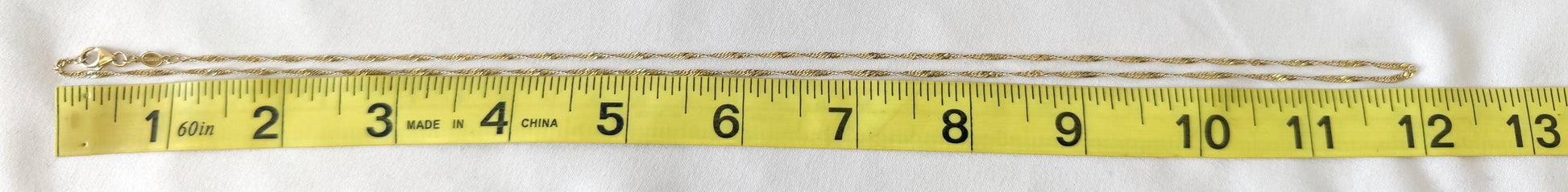 Vintage 14K 585 Turkey Yellow Gold Twisted Snake Chain Necklace, 24", 1-2mm, Simple Dainty Elegant Layering Chain
