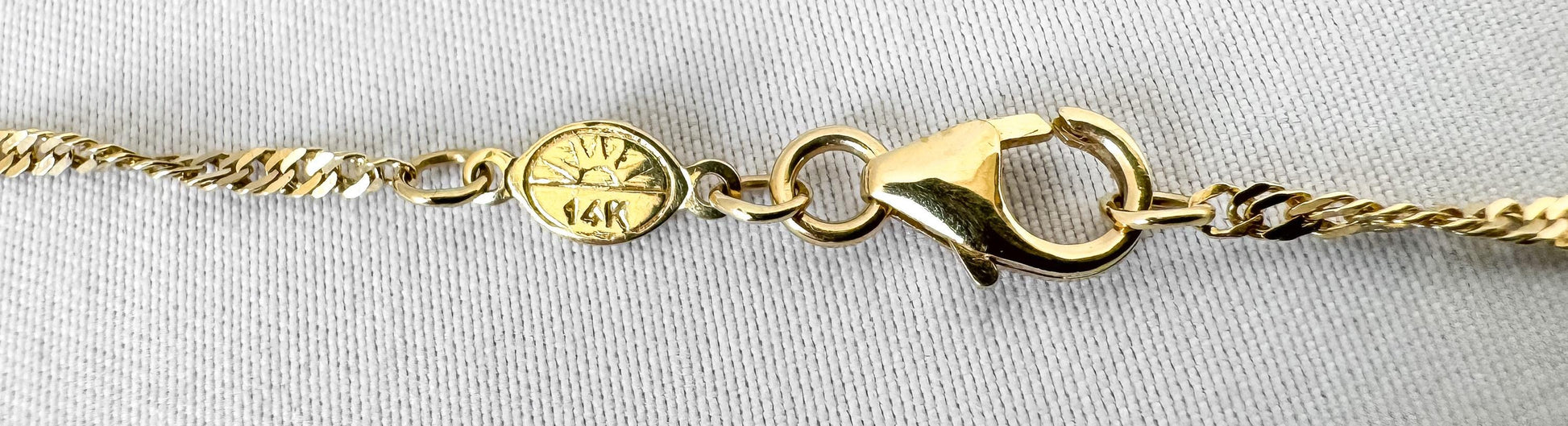 Vintage 14K 585 Turkey Yellow Gold Twisted Snake Chain Necklace, 24", 1-2mm, Simple Dainty Elegant Layering Chain