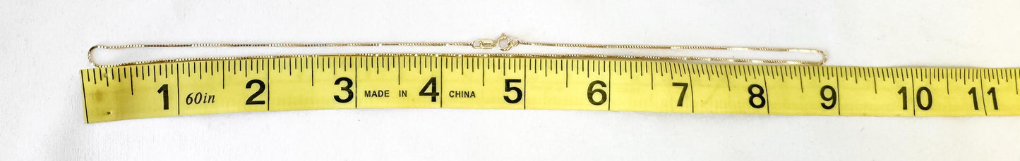 Vintage 14K Yellow Gold Box Chain. Roughly 18", Roughly 1mm, Dainty Simple Everyday Minimalist Chain Necklace