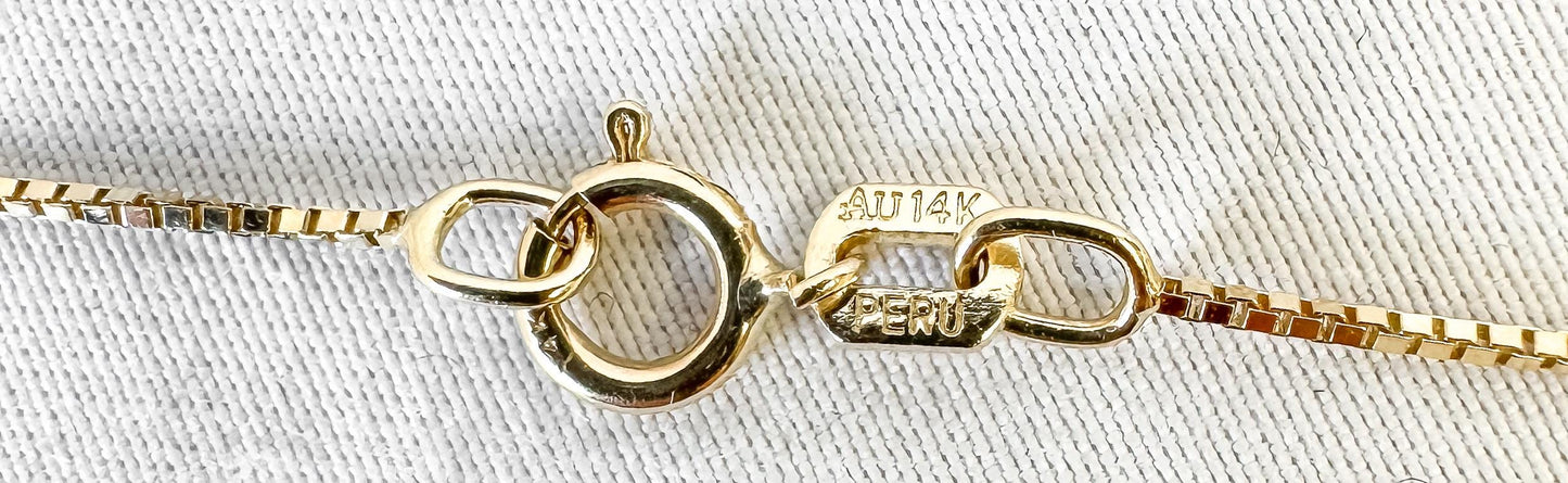 Vintage 14K Yellow Gold Box Chain. Roughly 18", Roughly 1mm, Dainty Simple Everyday Minimalist Chain Necklace