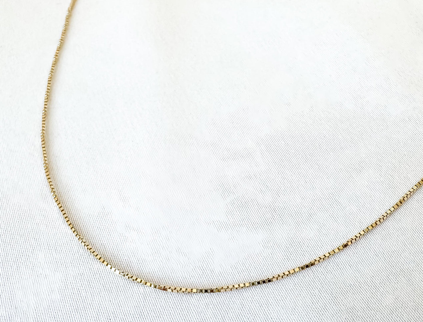 Vintage 14K Yellow Gold Box Chain. Roughly 18", Roughly 1mm, Dainty Simple Everyday Minimalist Chain Necklace