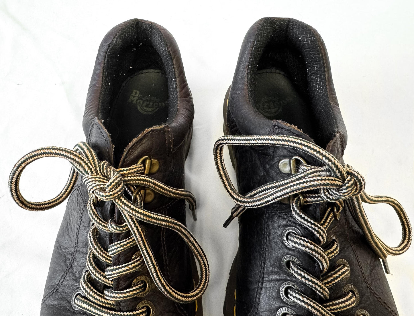 Vintage Dr. Martens Grizzly 10940 Brown Leather Lace Up Chunky Loafers, Women's Sz. 11, Men's Sz. 10, Preppy Academia Style Shoes