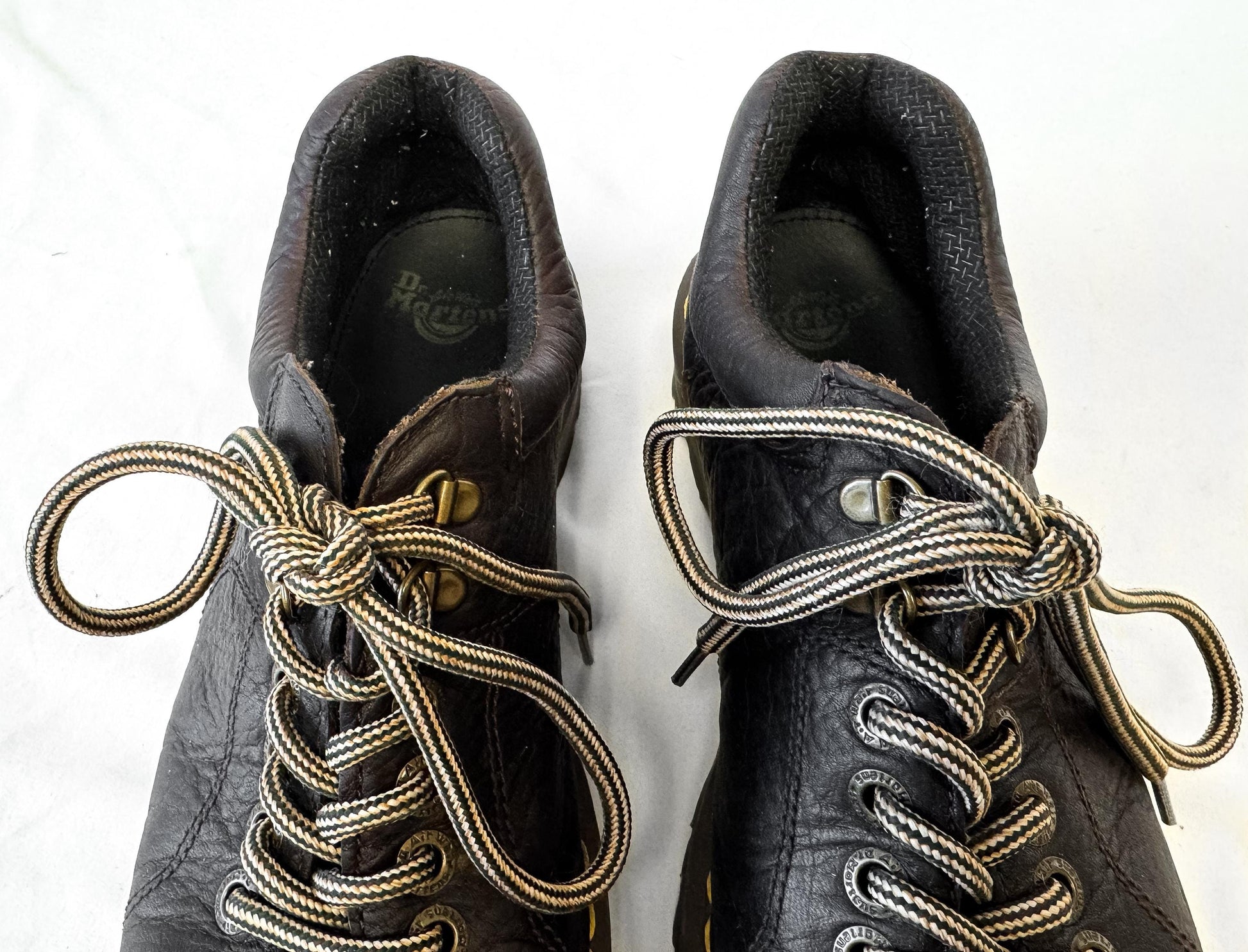 Vintage Dr. Martens Grizzly 10940 Brown Leather Lace Up Chunky Loafers, Women's Sz. 11, Men's Sz. 10, Preppy Academia Style Shoes