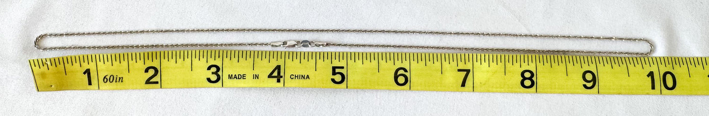 Vintage 14K Italy Aufrin White Gold Diamond Cut Rope Chain, Roughly 20", Roughly 2mm, Unisex Simple Everyday Layering Chain Necklace