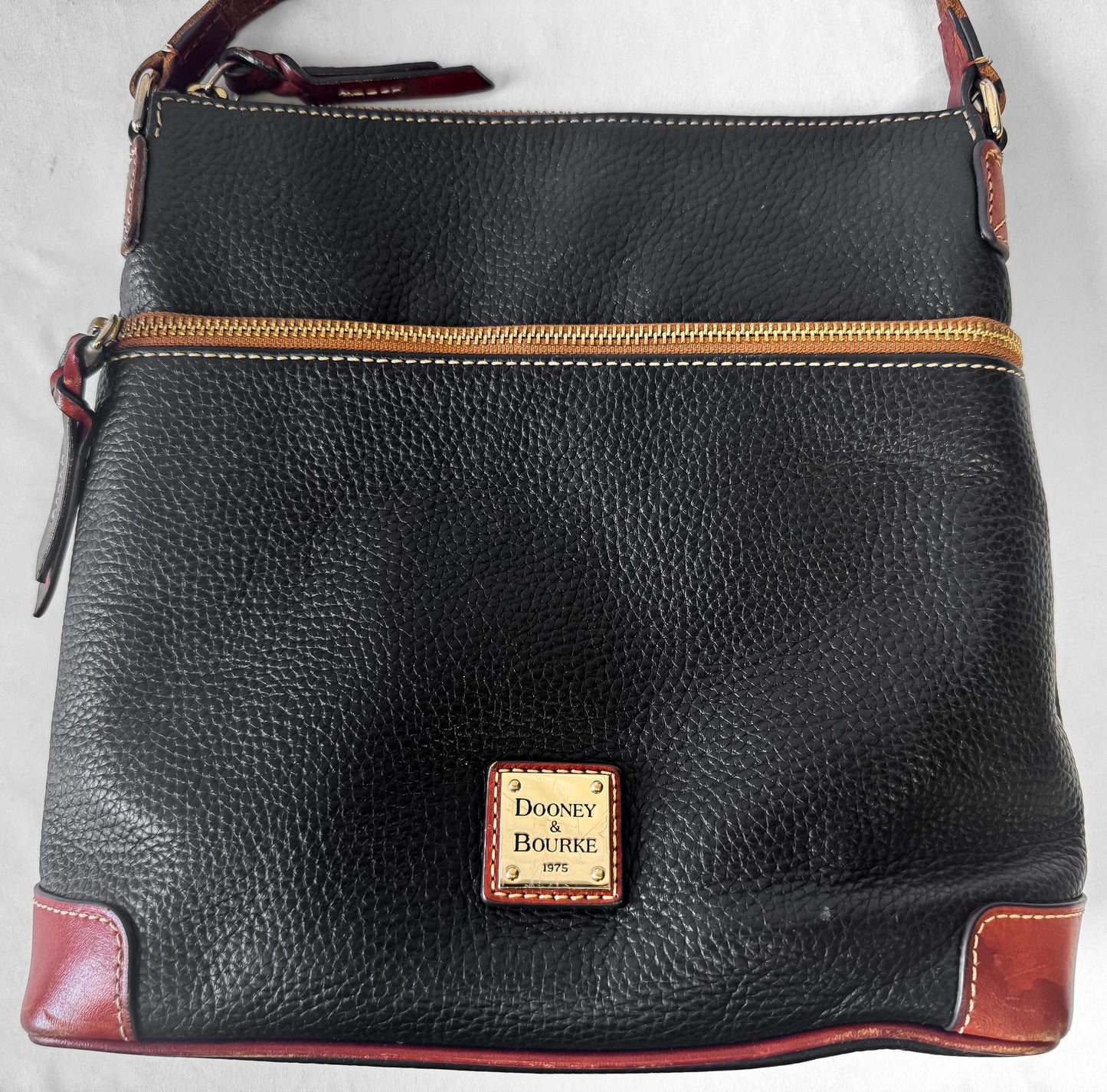 Dooney and Bourke Black Pebbled Leather Crossbody Bag