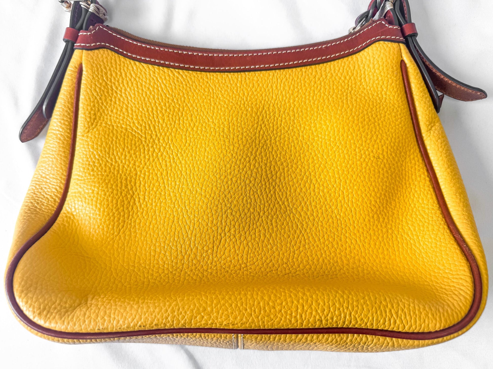Dooney and Bourke Piper Yellow Pebbled Leather Crossbody Bag