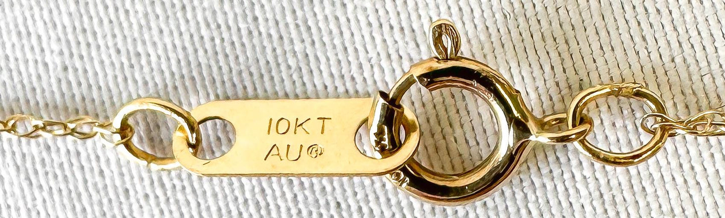 10K Yellow Gold Garnet Diamond Cross 18" Pendant Necklace, Unique Elegant Simple Everyday Necklace
