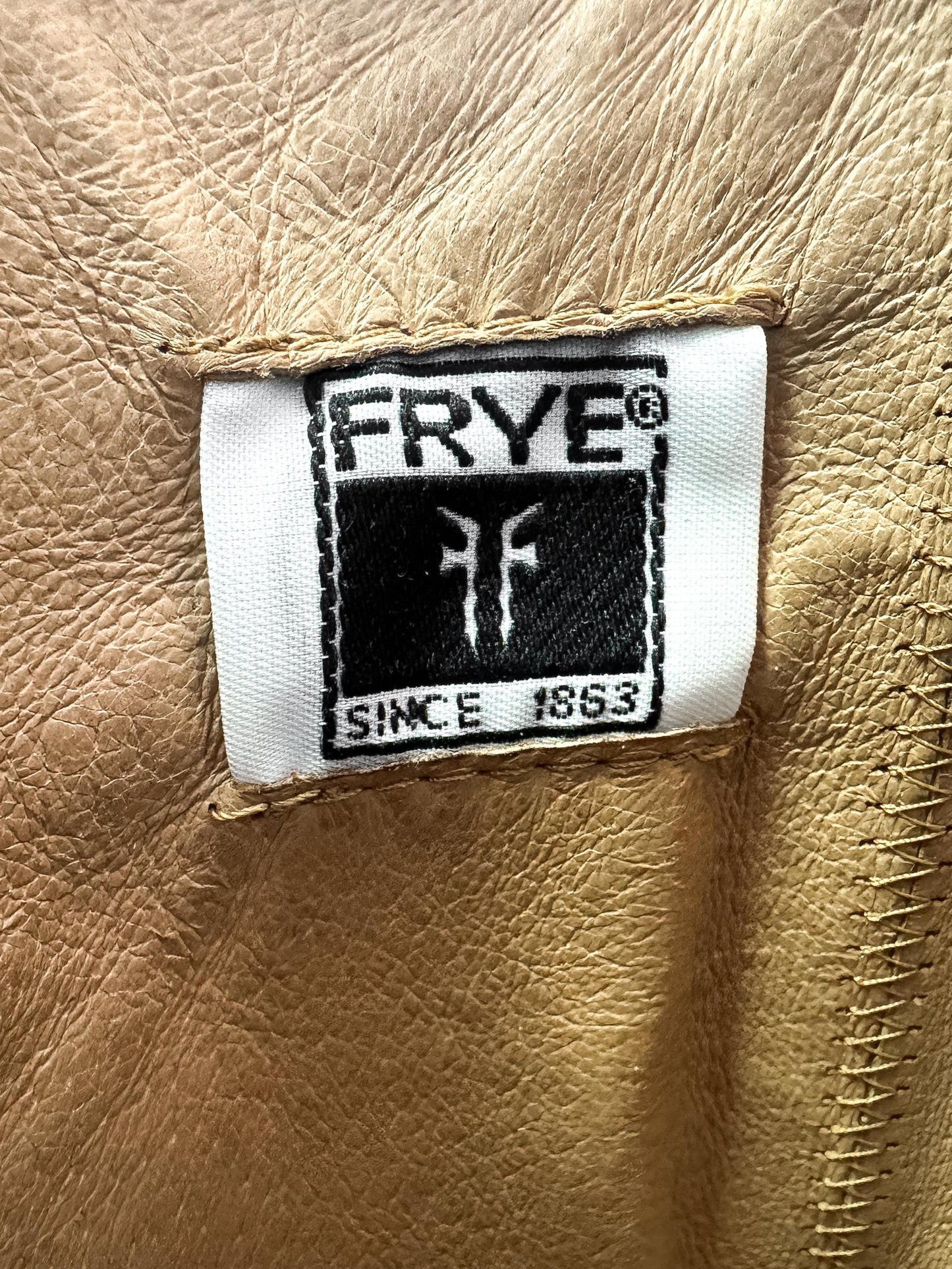 Frye Paige Cognac Brown Knee High Leather Boots, Style 4003, Women's Sz. 9B
