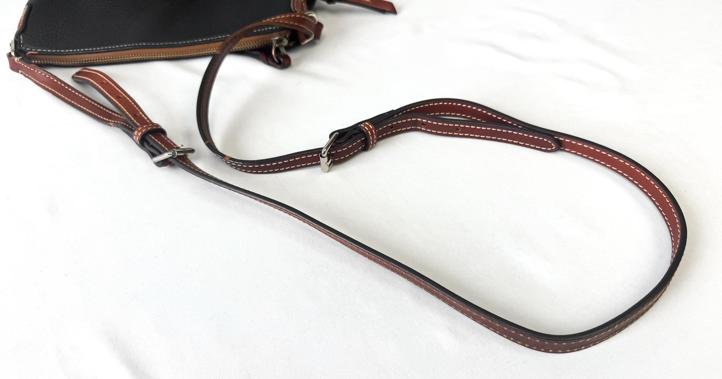 Dooney and Bourke Black Pebbled Leather Crossbody Bag