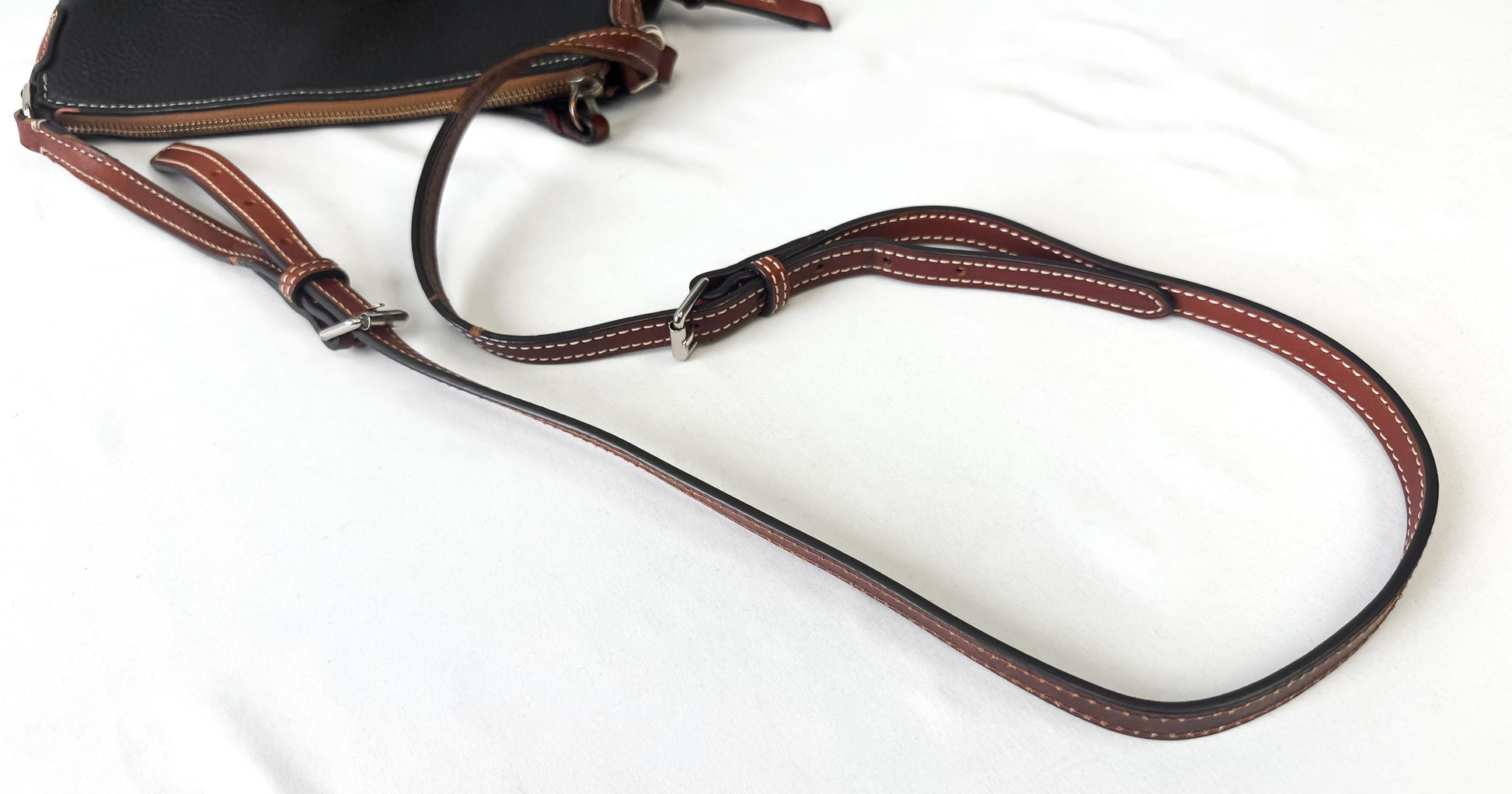Dooney and Bourke Black Pebbled Leather Crossbody Bag
