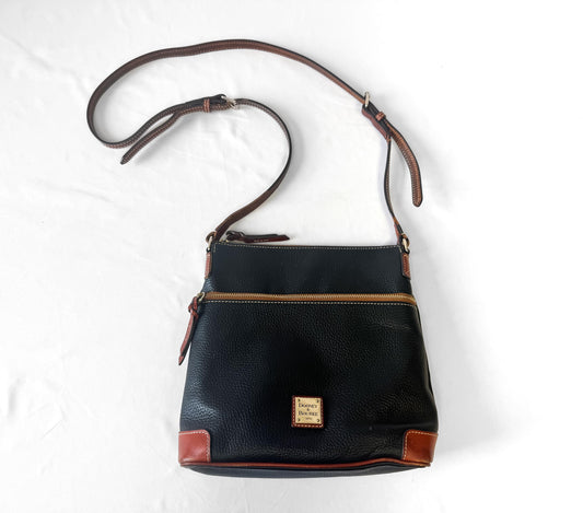 Dooney and Bourke Black Pebbled Leather Crossbody Bag