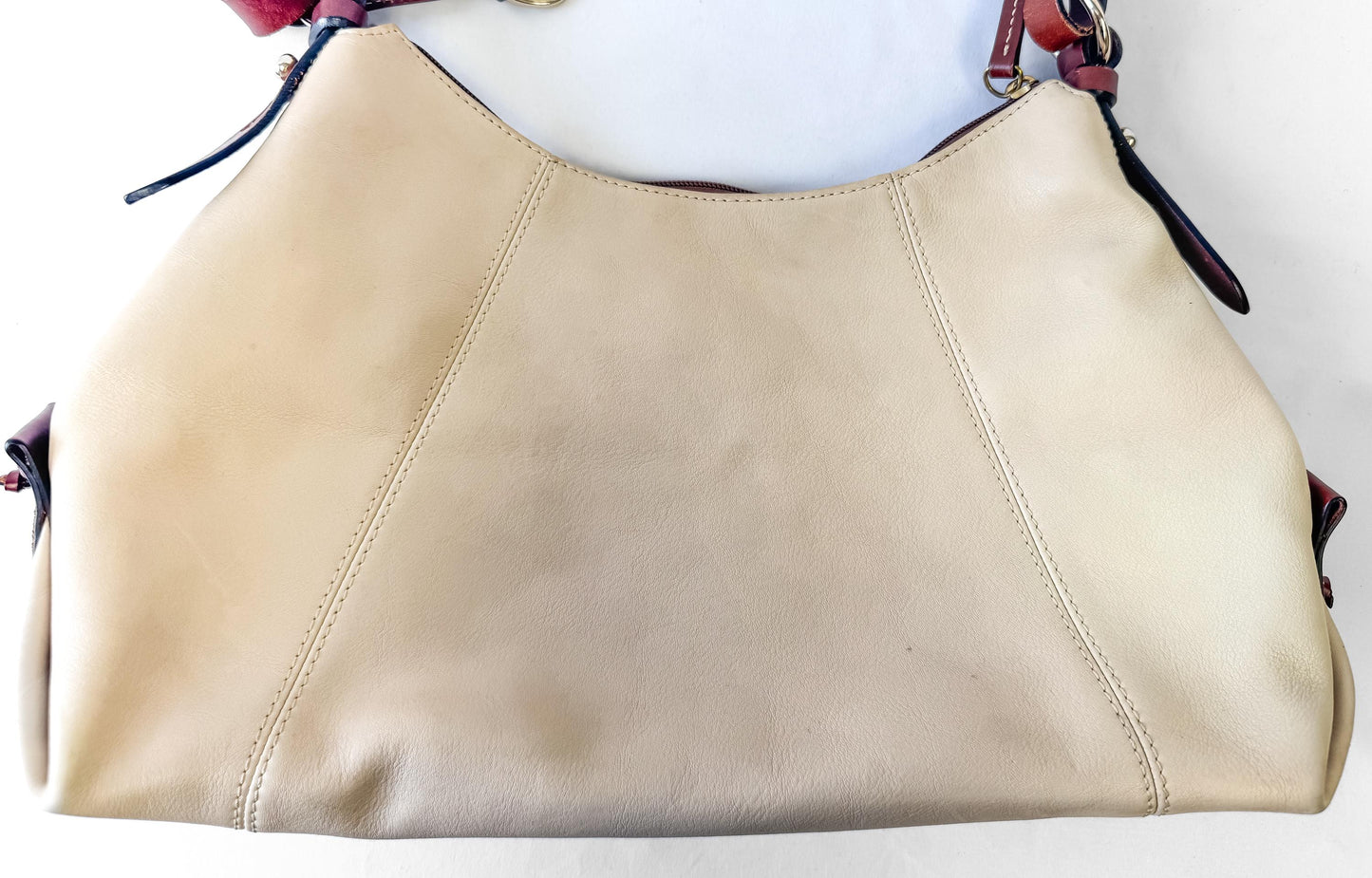 Dooney and Bourke Cream Off-White Hobo Leather Shoulder Bag