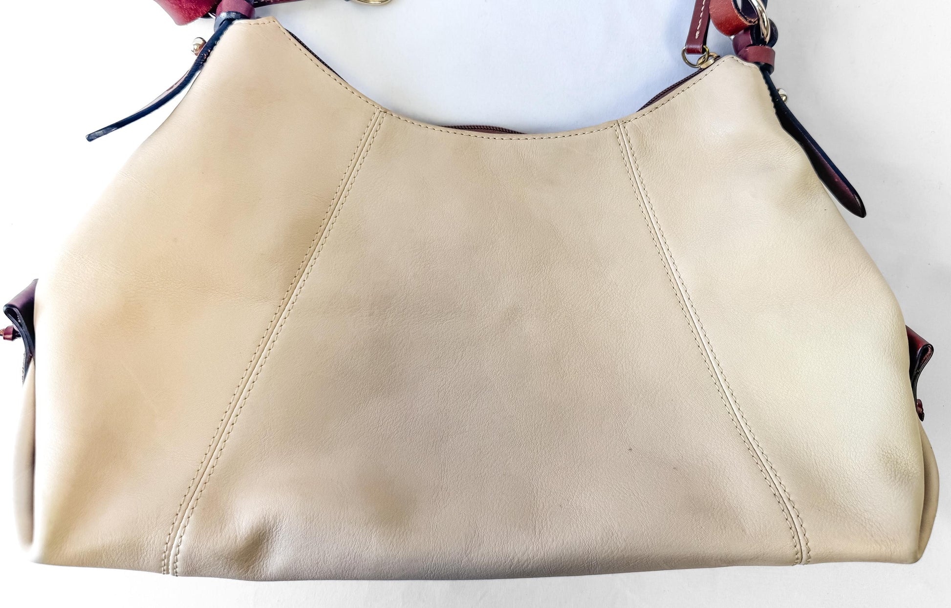 Dooney and Bourke Cream Off-White Hobo Leather Shoulder Bag