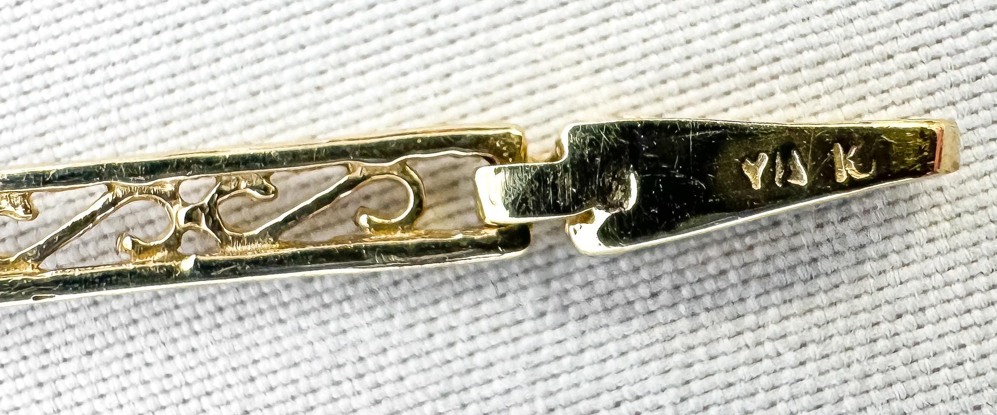 10K Yellow Gold Mystic Quartz Filigree Chain Bracelet, Roughly 7", Unique Simple Everyday Bracelet