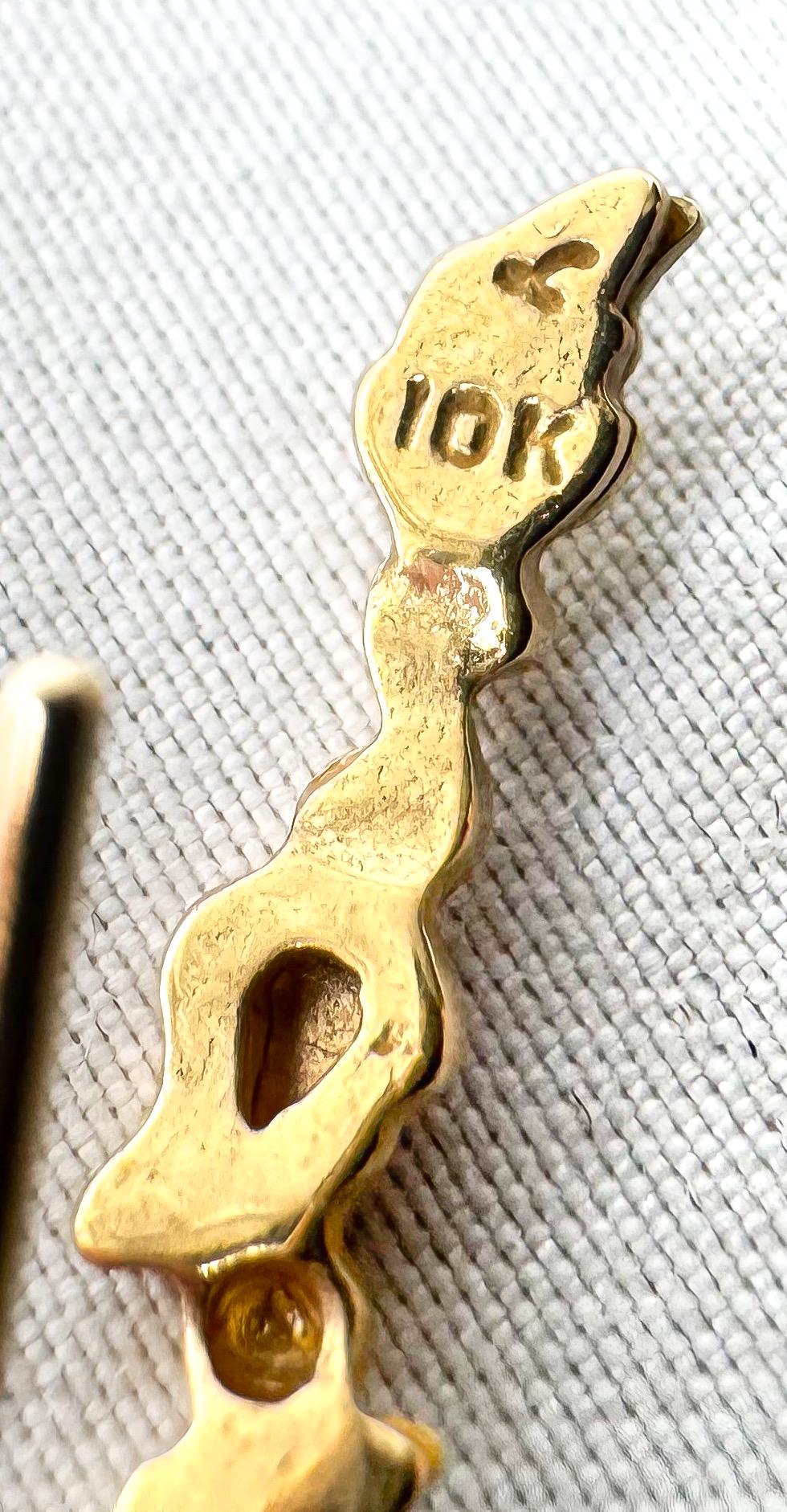 Vintage 10K Landstrom's Black Hills Gold Leaf Dangle Earrings