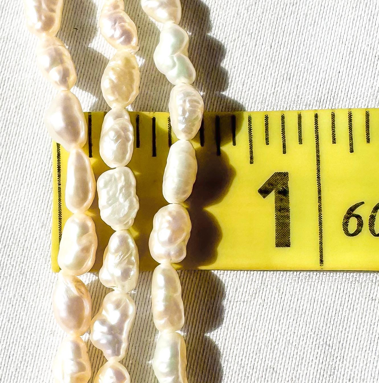 Vintage Three Strand Rice Pearl 14K Gold Clasp Bracelet, Roughly 7.5", Vintage Bridal Beachy Coastal Bracelet