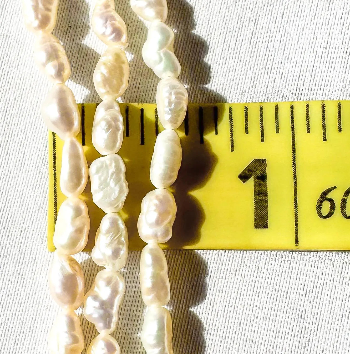 Vintage Three Strand Rice Pearl 14K Gold Clasp Bracelet, Roughly 7.5", Vintage Bridal Beachy Coastal Bracelet