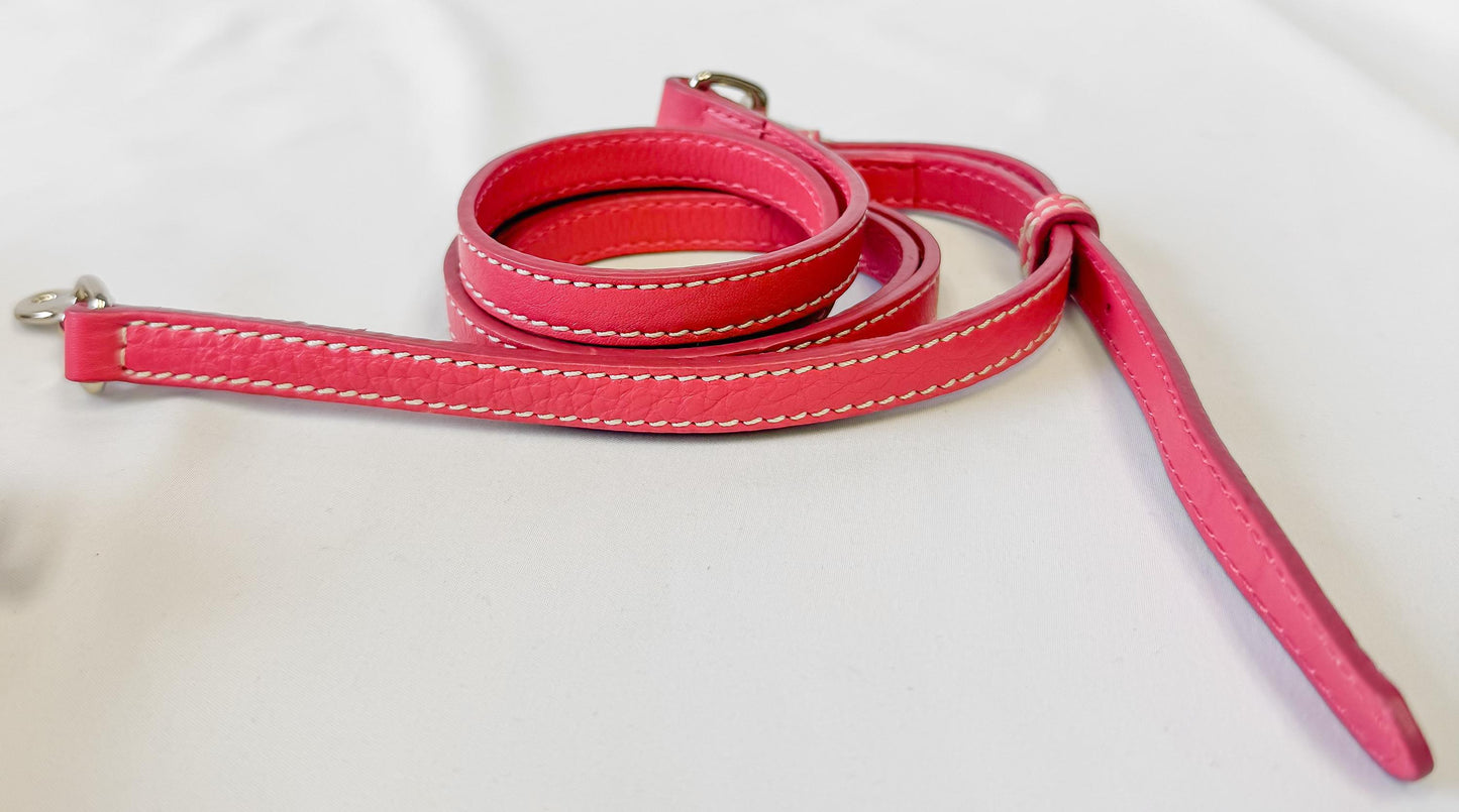 Dooney and Bourke Pink Pebbled Leather Satchel with Detachable Crossbody Strap