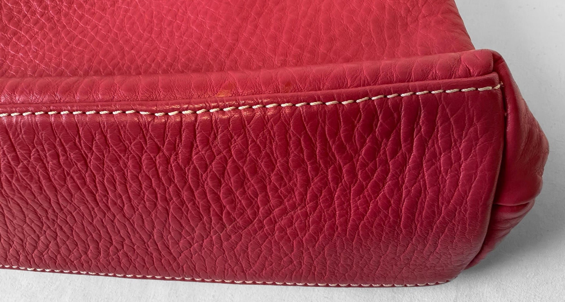 Dooney and Bourke Pink Pebbled Leather Satchel with Detachable Crossbody Strap