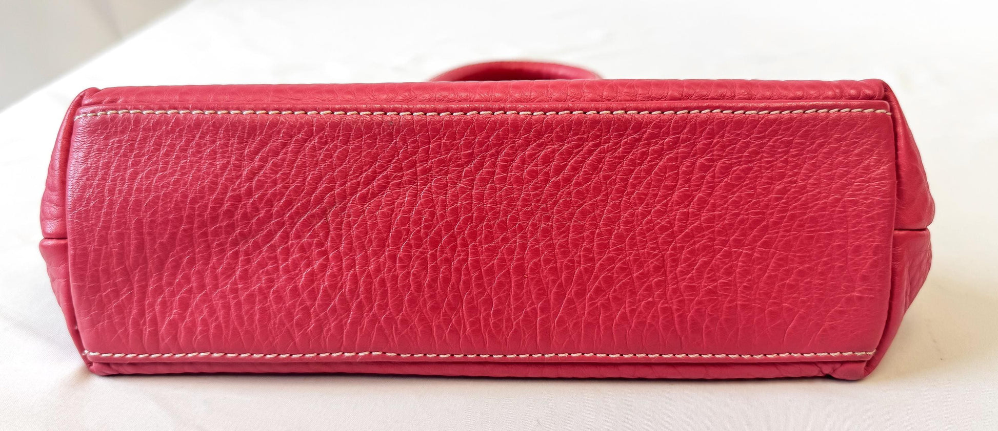 Dooney and Bourke Pink Pebbled Leather Satchel with Detachable Crossbody Strap