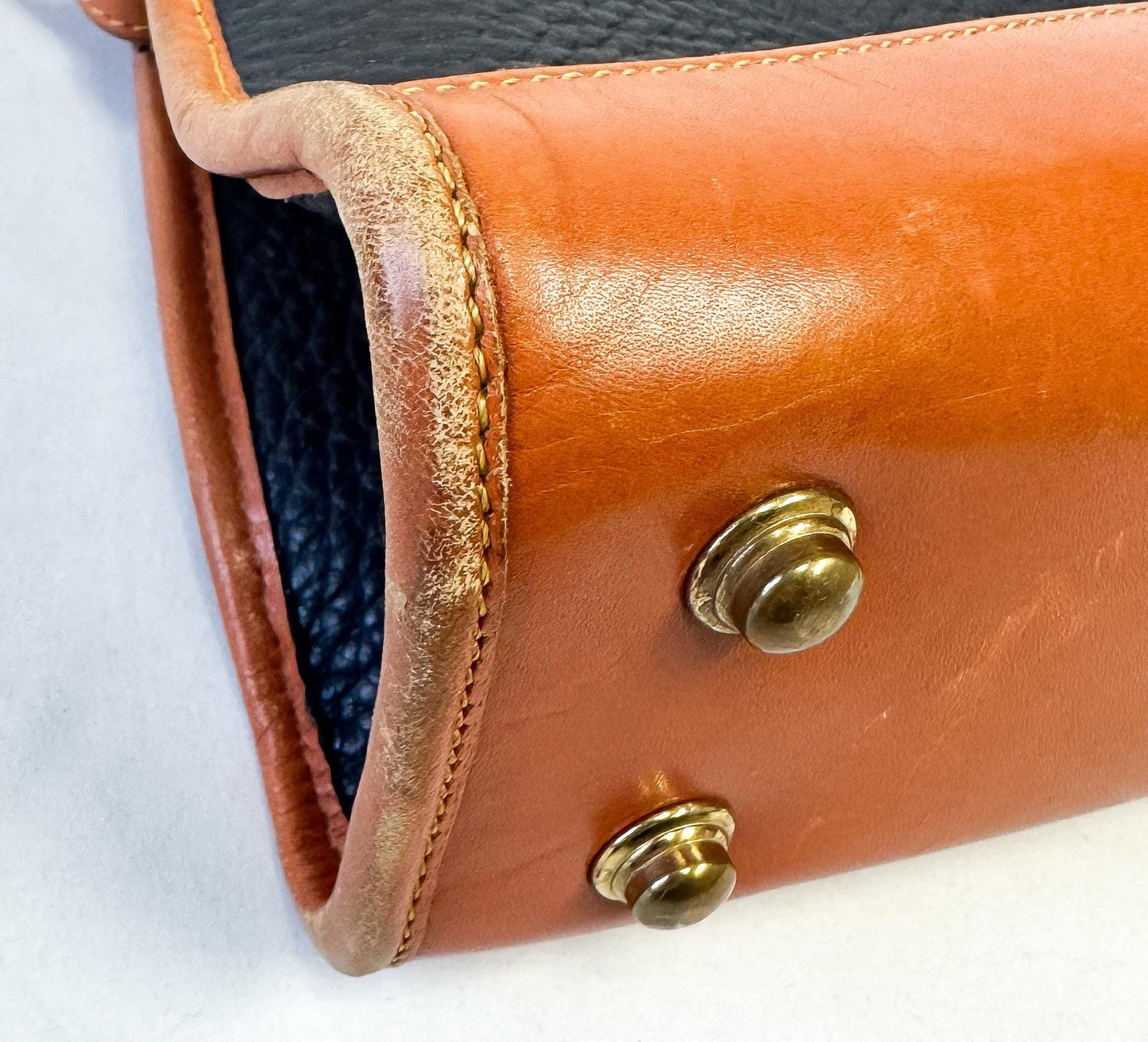 Vintage 90s Dooney and Bourke All Weather Dark Navy Pebbled Leather Crossbody