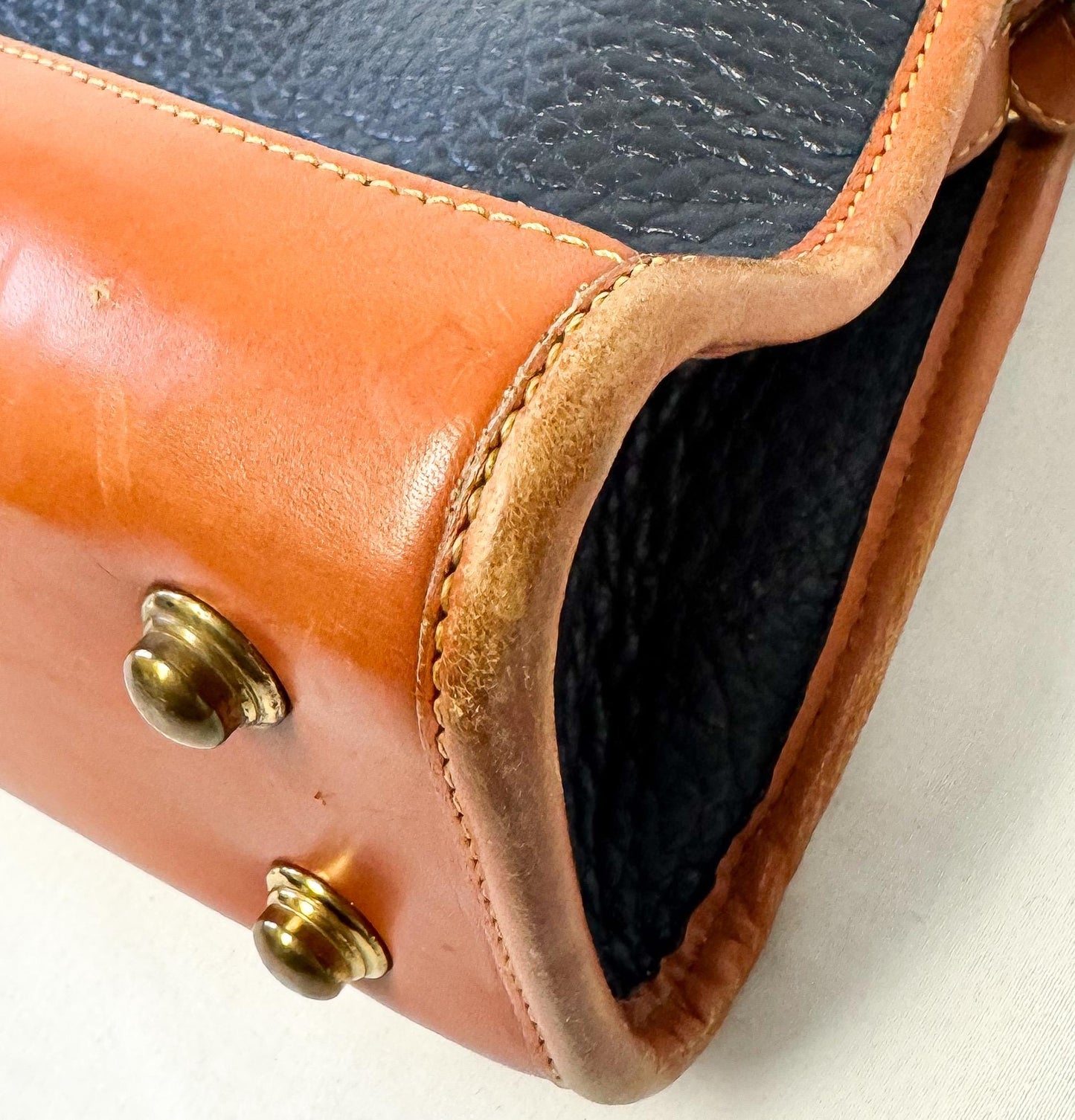 Vintage 90s Dooney and Bourke All Weather Dark Navy Pebbled Leather Crossbody