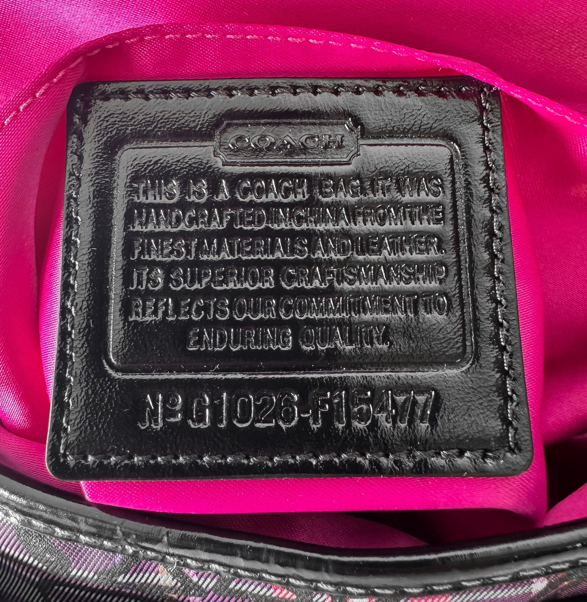 Y2K 00s Coach Tartan Poppy Penny Pink Glitter Monogram Small Turn Lock Shoulder Bag, Style 15477