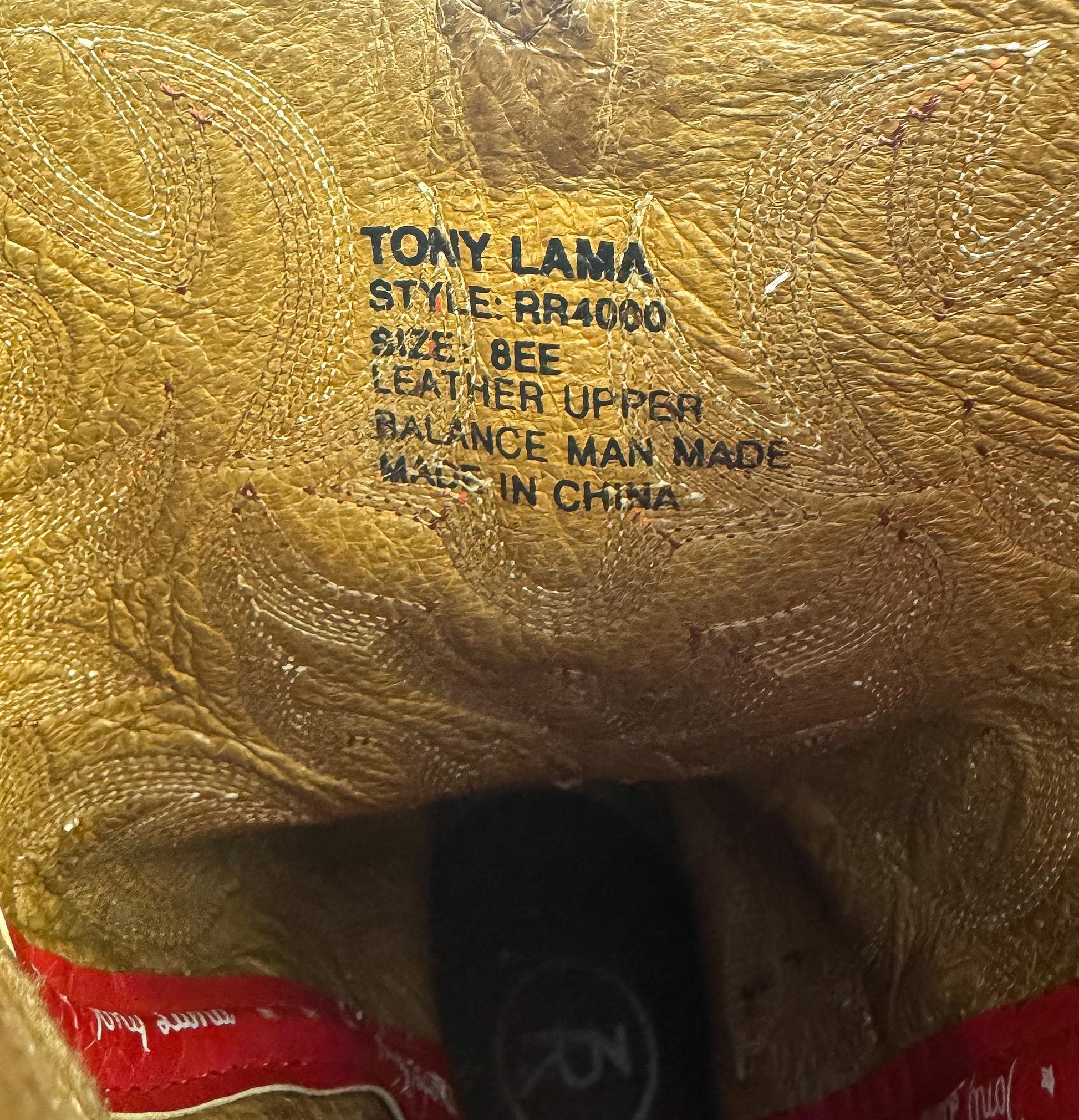 Tony Lama Buckaroo RR4000 Brown Leather Embroidered Cowboy Boots, Men's Sz. 8EE, Unisex Western Festival Boots